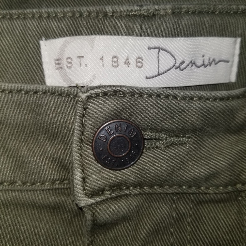 Women's CATO Pants Olive Green Size 6 Khaki Comfort Stretch Hi-Rise Tapered Leg - Picture 5 of 11